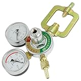 uxcell　アセチレンレギュレータ　スケールゲージ　ゴールドトーン　シルバートーン　ブラック　ブラス　金属　ガラス　プラスチック　14×12×9cm