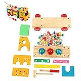 elfishjp 木製玩具 車 積み木 知育玩具 DIY玩具 電動車 組み立て式 トラック 大工さんセット 早期開発 男の子 女の子 おもちゃ 軽量 子供の日 プレゼント ギフト クリスマスギフト