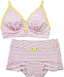 アビックス マミールナ アンダーがらくちんなブラトップ&クロスボクサーショーツ上下セット L ピンク×オフ ベア天竺 29120