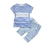 【SEBLES】ベビー 赤ちゃん 男の子 女の子 ユニセックス 半袖 ラウンドネック Tシャツ ボーダー パンツ ズボン ボトムス コットン 綿 コットン ツーピース セット 夏 春(タイプC,90c