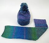 エムジュニア ニット帽子&マフラー グラデーション 1-20-502 ブルー