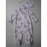 【並行輸入】LittleMe(リトルミー) ベビー長袖足付ロンパース＆ソフトキャップ セット 9m（70サイズ）