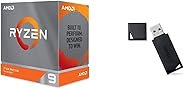 AMD Ryzen 9 3950X, without cooler 3.8GHz 16コア / 32スレッド 【国内正規代理店品】100-100000051WOF + BUFFALO USB3.0対応 USBメモリ 8GB キャップ式 ブラック R
