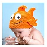 Jelinda 手作り編み　可愛い　金魚さん　ベビー　ニット帽子　毛系　帽子　記念写真 出産祝い