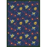 Joy Carpets Kid Essentials Early Childhood Bee Attitudes Rug Blue 10'9 x 13'2 [並行輸入品]