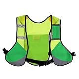 Dovewill 夜間　自転車　ジョギング　ランニング　作業服　蛍光ベルト 　安全ベスト　反射ベスト　ポケット　全3色 - グリーン