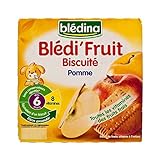 りんご＆ビスケット（6ヶ月）4×100グラム (Bledina) (x 6) - Bledina Apples & Biscuit (6 months) 4 x 100g (Pack of 6) [並