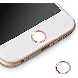 ホームボタンシール Sakula 指紋認証可能 iPhone7 iPhone7 Plus iPhone6s iPhone6 Plus iPhone5s iPad miniなど対応 ホームボタンシール（ローズゴールドフレーム/ホワイト)