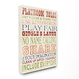 The Kids Room by Stupell Playroom Rules in Four Colors Canvas Wall Art [並行輸入品]