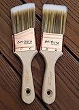 Perdura Proシリーズサッシペイントブラシツインパック – 2インチプロフェッショナル品質フラットと角度付き切断用トリムと詳細作業 – 水とOil Based Paints – 契約者またはD