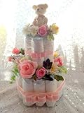 おむつケーキ　女の子　出産祝い センスの良いおむつケーキ　人気№１　結婚祝 (パンパース　Mサイズ　使用)
