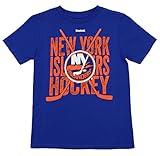 NHLニューヨークIslanders Youth Short Sleeve Cross Sticks tee- TMC、 Small (8) ブルー