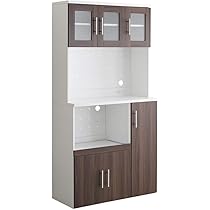 Amazon｜グランデ 大容量食器棚 ツートンカラー キッチン収納 幅