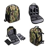 DURAGADGET Portable Water Resistant Nylon Camouflage Rucksack for Pentax K-50 DSLR Camera with DAL 1