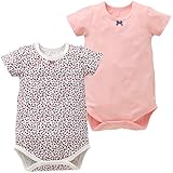 西松屋 [EFD] 2枚組ストレッチ半袖ロンパース肌着（小花・無地） 【70cm・80cm・90cm】　90