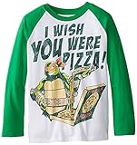 Teenage Mutant Ninja Turtles Big Boys' Long Sleeve T-Shirt Shirt White/Kelly Small / 8 [並行輸入品]