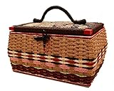 ソーイングバスケット(ソーイングセット付き)[手作り人気のアンティーク裁縫箱(お裁縫箱 ソーイングボックス 針箱)]