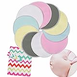 kyapoo竹授乳パッド授乳パッドwith Carryバッグ洗濯可能再利用可能な10パックサイズ4.7 "