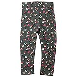 《春秋冬対応》SCHNEE(スネー) 花柄フライスレギンス 80cm /チャコール NO.F-661555