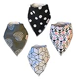 Baby Bandana Drool Bibs for Drooling and Teething Cute Gift Set For Girls Grey Pink by Baby Makes Gl