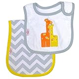 Happy Chic by Jonathan Adler Embroidered, Applique Interlock, Woven Terry Side Closure Bib and Ergon