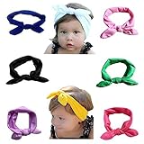 Arlaiベビーガールズウサギ耳リボンヘアバンドかわいいヘッドラップヘアバンド8個Mix