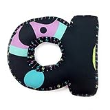One Grace Place Magical Michayla Letter Pillow A, Black, Purple and Turquoise