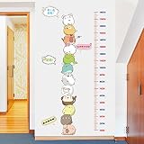 ZLJTYN 赤ちゃんの高さ成長チャート幼稚園の子供たち創造的な漫画の壁本当の高さ居間の壁の装飾ポーチ回廊のステッカーPVC