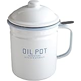 Amazon Co Jp キッチン雑貨 ホーロー オイルポット 油こし器 Tiempo 北欧カントリー おしゃれでかわいい 人気のアンティーク調 ブラウン ホーム キッチン