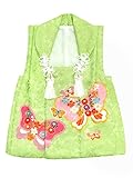 [ 京都きもの町 ] 女児 被布コート単品 萌黄色 蝶と花