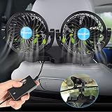 QcoQce 2019年最新版 扇風機 車用 ツインカーファン 2代目 4インチ クリップ付き 前後部座席用 双頭車載扇風機 低騒音 双頭 360°回転 無段階風量調節可能 取付簡単 強風量 省エネ 空気循環 夏対策 汎用タイプ