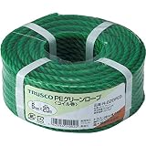 TRUSCO(トラスコ) PEグリーンロープ 緑 6mm×20m 3つ打タイプ R-620PEG
