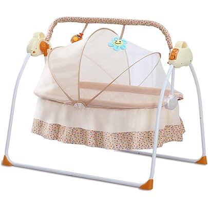 Amazon | ベビーベッド 電動 揺りかご スイングロッキング機能 0~24