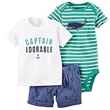 カーターズ carter's 男の子用グリーンクジラシャツの豪華なお出かけ用上下3点セット (9months(67-72cm)) [並行輸入品]