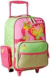 Stephen Joseph Little Girls' Rolling Butterfly Luggage,Hot Pink/Lime Green,One Size [並行輸入品]