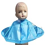 Sincerestore 散髪用 ケープ ヘア カット クロス 袖 散髪 毛 髪 セルフ クローク 自宅 大人 子供 快適 折り畳み (青)
