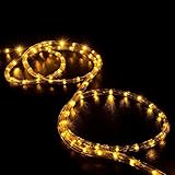 WYZworks 150' feet Orange / Amber LED Rope Lights - Flexible 2 Wire Accent Holiday Christmas Party D