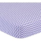 GARANIMALS CHEVRON WAVE FITTED CRIB SHEET (White/Lilac) by Garanimals