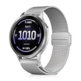 [MosFoil] Garmin Venu 4 41mm/Venu 3S/Xiaomi Watch S4 41mm 交換バンド ミラネーゼ 金属ベルト ステンレス製 18mm バンド 磁気バックル付き マグネット式 Huawei Watch GT 6 41MM/GT 5 Pro 42mm 用 交換ベルト（シルバー）