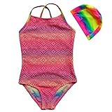 (マリア)MARIAH セール ガールズ 水着 連体式 ビキニ キッズ 温泉 ビーチ プール 子供 ジュニア ２点セット ピンク XL