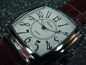 Amazon 超大型トノー型腕時計 大きく見やすい 眩いシルバー文字盤 時計 レディース腕時計 腕時計 通販