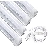 スイッチ付器具一体型led蛍光灯 直管 20w形 T8直管 10W消費電力 60.5cm 高輝度 5500K 1100LM 昼白色 配線工事不要 軽量 LEDベースライト 20形 AC電源コード1.5m 取付簡単 明るい 省エネ 天井照明 キッチン用