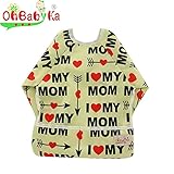 ソフトスタイ お食事エプロン 防水 乳幼児 ベビー 子供 長袖タイプ 粘土遊び お絵かき スタイ よだれかけ ビブ よだれカバー スモック (ZY17)