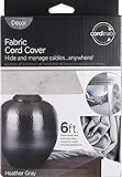 Cordinateファブリックコードカバー、6 ft、非表示、素晴らしいのランプ、ライト器具、ケーブル、デスク、ケーブル管理、簡単なインストール、ヘザーグレー、40731