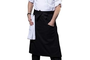 [囲物誌] エプロン メンズ 無地前掛け 腰下エプロン 男女兼用 シェフ 店員 台所調理用 レストラン 喫茶店
