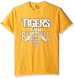 NCAA LSU Tigers Baseball Bats半袖快適カラーTシャツ、ミディアム、シトラス