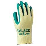 川西工業 グローブマニア ブレイズ 3双入 グリーン L【ゴム引き手袋】 #2501