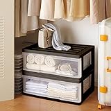 ワイド チェスト 収納ケース 1段 2個組 ブラック/クリア MJ-W1-2BK