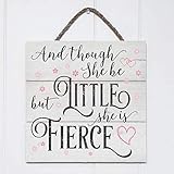 Artblox and Thoughが彼女はBe Little彼女はFierce Rustic Woodサインコレクション10.5 X 10.5 RSBUTLITTLE105