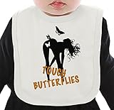 Touch Butterflies ネクタイを有する有機ビブ Medium
